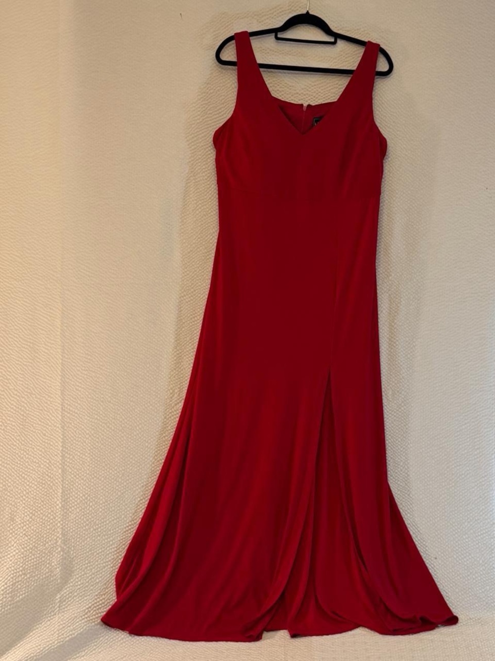 Night Way Collections Red V-Neck Slit Prom Gown